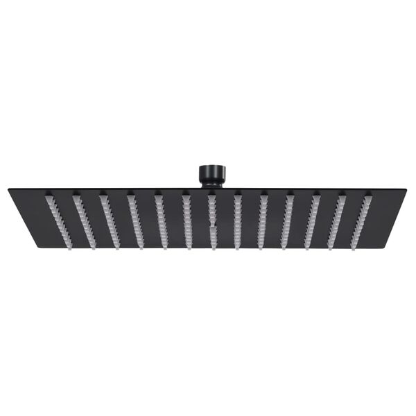 Cabezal ducha efecto lluvia acero inox cuadrado negro 25×25 cm Negro 25 x 25 cm