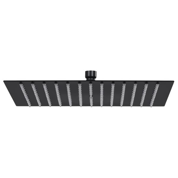 Cabezal ducha efecto lluvia acero inox cuadrado negro 40×40 cm Negro 40 x 40 cm