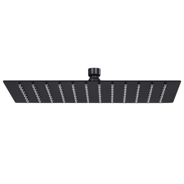 Cabezal ducha efecto lluvia acero inox cuadrado negro 30×20 cm Negro 30 x 20 cm