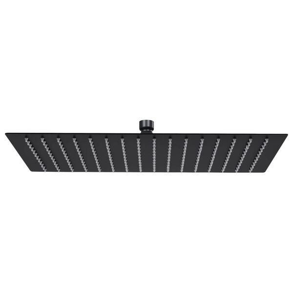 Cabezal ducha efecto lluvia acero inox cuadrado negro 40×30 cm Negro 40 x 30 cm