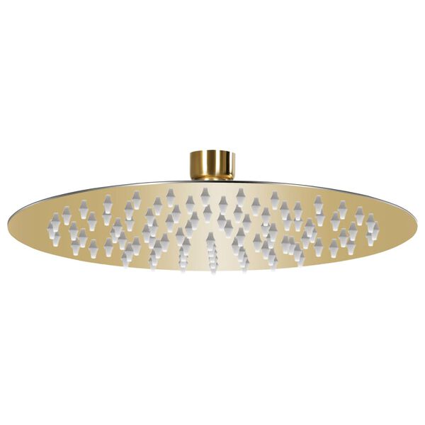 Cabezal de ducha redondo efecto lluvia acero inox dorado 20 cm Dorado Ø 20 cm