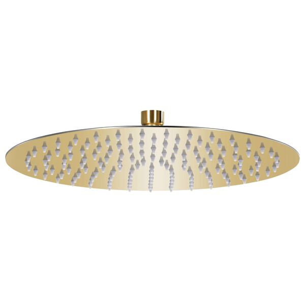 Cabezal de ducha redondo efecto lluvia acero inox dorado 30 cm Dorado Ø 30 cm