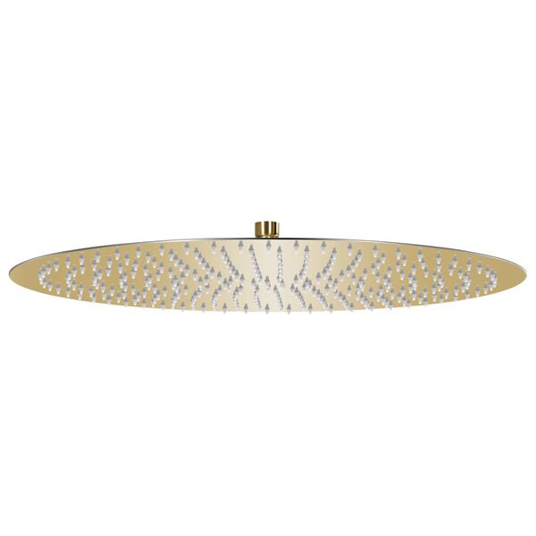 Cabezal de ducha redondo efecto lluvia acero inox dorado 50 cm Dorado Ø 50 cm
