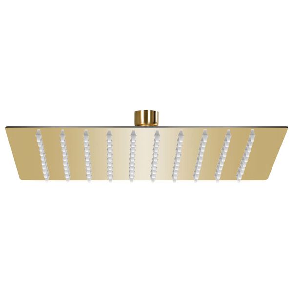 Cabezal ducha efecto lluvia acero inox cuadrado dorado 20×20 cm Dorado 20 x 20 cm