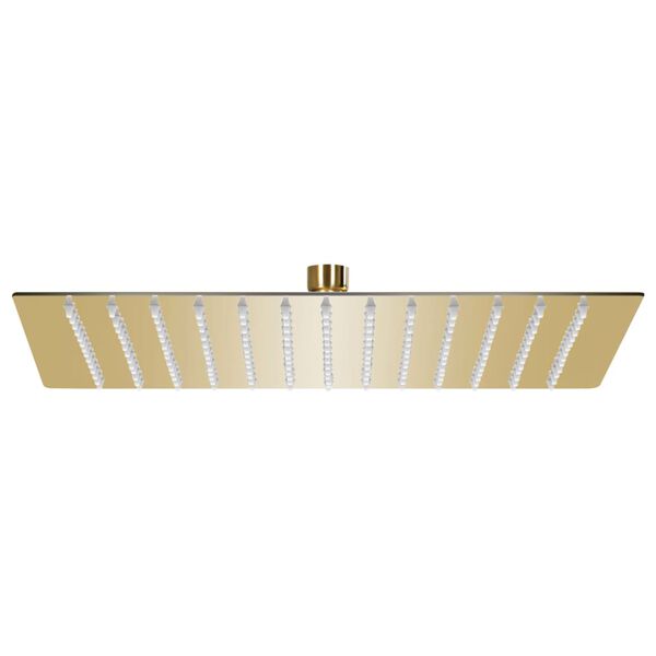 Cabezal ducha efecto lluvia acero inox cuadrado dorado 25x25cm Dorado 25 x 25 cm