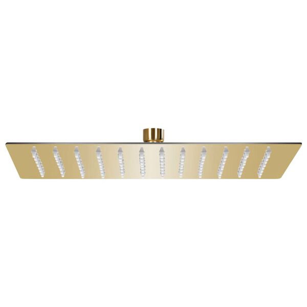 Cabezal ducha efecto lluvia acero inox cuadrado dorado 30x20cm Dorado 30 x 20 cm