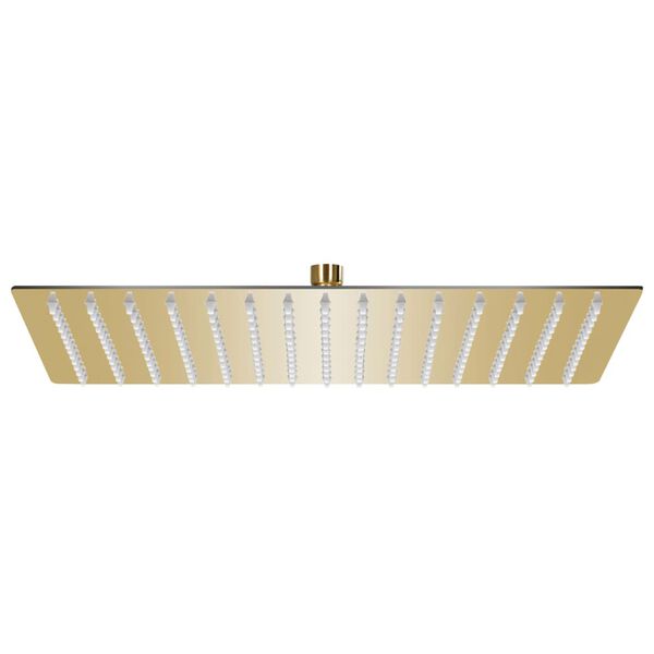 Cabezal ducha efecto lluvia acero inox cuadrado dorado 40x30cm Dorado 40 x 30 cm