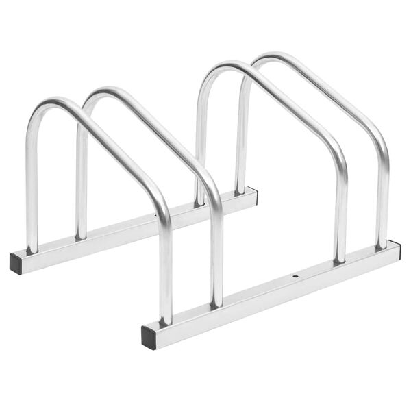 Bicicletero para 2 bicicletas acero galvanizado Plateado Trapecio