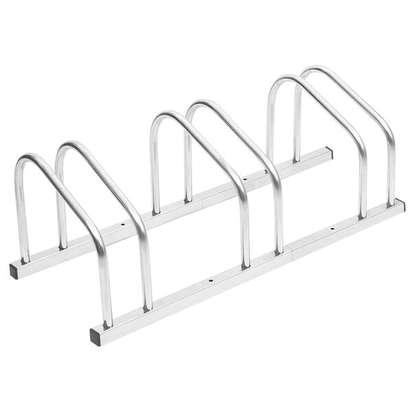 Bicicletero para 3 bicicletas acero galvanizado Plateado Trapecio