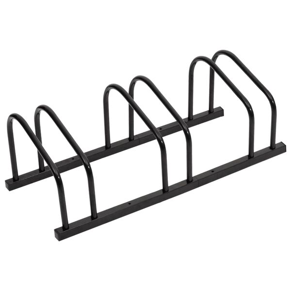 Bicicletero para 3 bicicletas acero negro Negro Trapecio