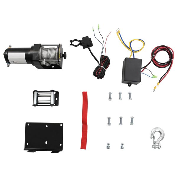 Cabrestante eléctrico placa montaje guía de rodillo 12V 1360KG sin mando a distancia