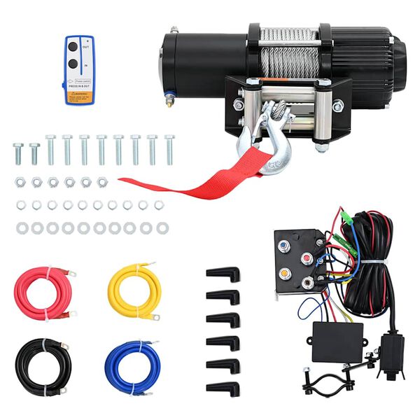 Cabrestante eléctrico con mando a distancia 12V 4500lbs 2040kg