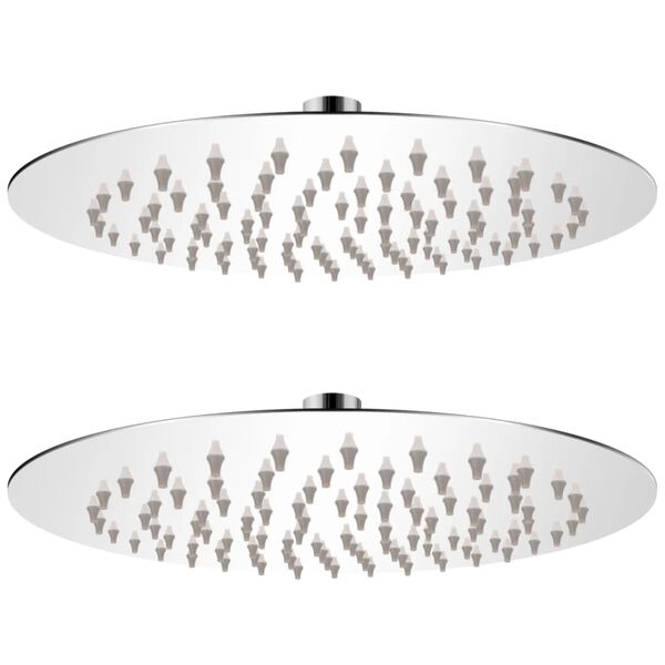 Cabezal de ducha efecto lluvia 2 uds acero inoxidable Ø 20 cm Ø 20 cm