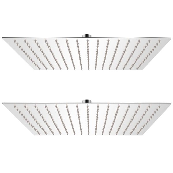Cabezal de ducha efecto lluvia 2 uds acero inoxidable 40×40 cm 40 x 40 cm