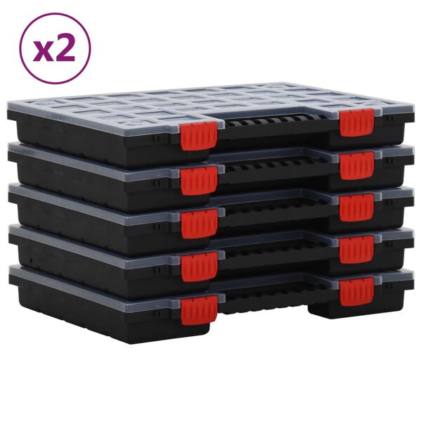 Cajas de accesorios 10 unidades polipropileno 40x30x5 cm 26 divisores