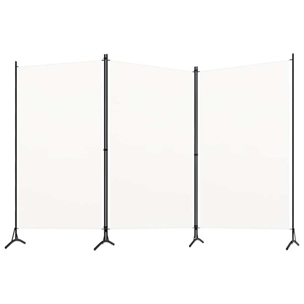 Biombo divisor de 3 paneles tela blanco 260×180 cm Blanco 260 x 180 cm
