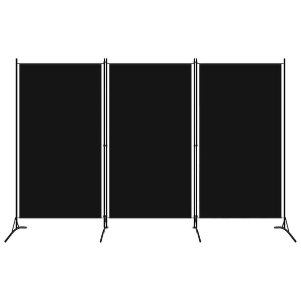 Biombo divisor de 3 paneles negro 260×180 cm Negro 260 x 180 cm