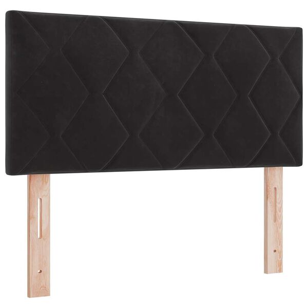 Cabecero LED Negro 90 cm Terciopelo Negro 90 cm Cabecero bajo