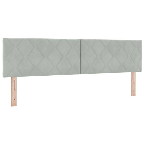 Cabecero LED Gris Claro 180 cm Terciopelo Gris claro 180 cm Cabecero bajo