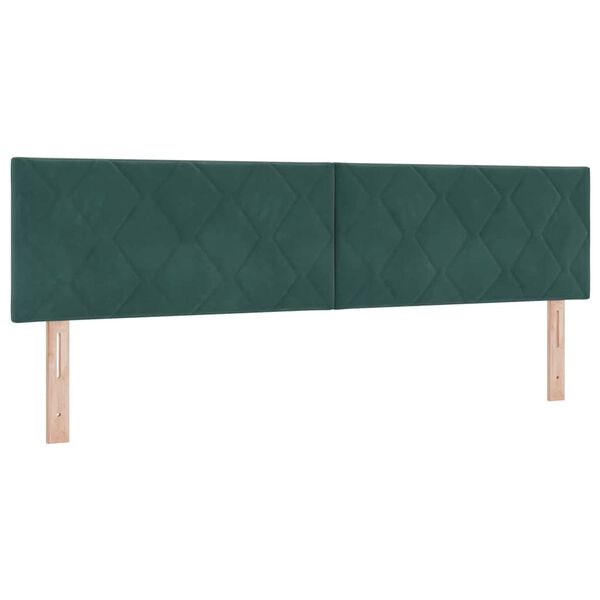 Cabecero LED Verde oscuro 180 cm Terciopelo Verde oscuro