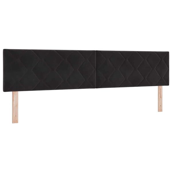 Cabecero LED Negro 200 cm Terciopelo Negro 200 cm Cabecero bajo
