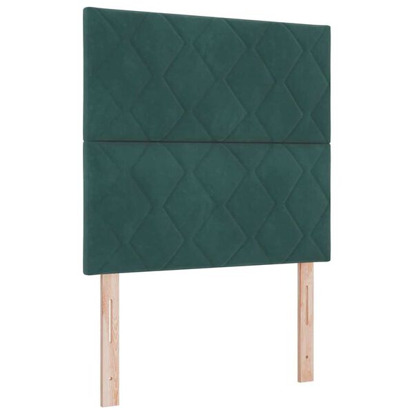 Cabecero LED Verde oscuro 90 cm Terciopelo Verde oscuro
