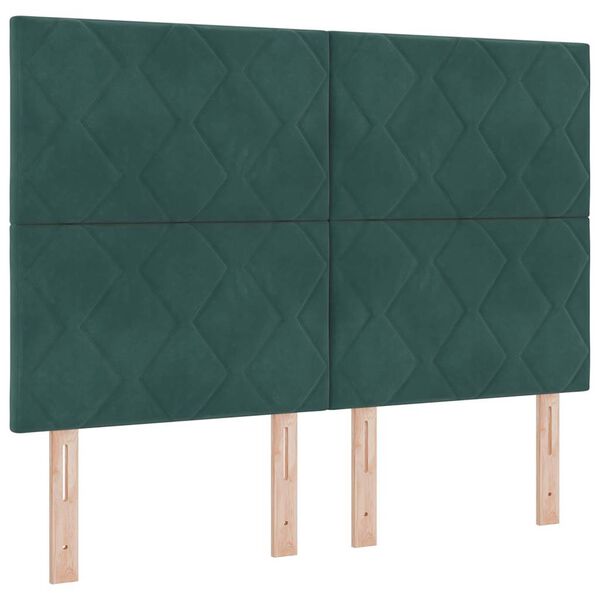 Cabecero LED Verde oscuro 144 cm Terciopelo Verde oscuro 144 cm Cabecero Alto