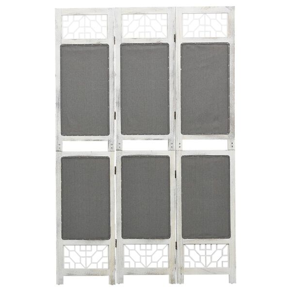 Biombo divisor de 3 paneles de tela gris 105×165 cm 105 x 165 cm