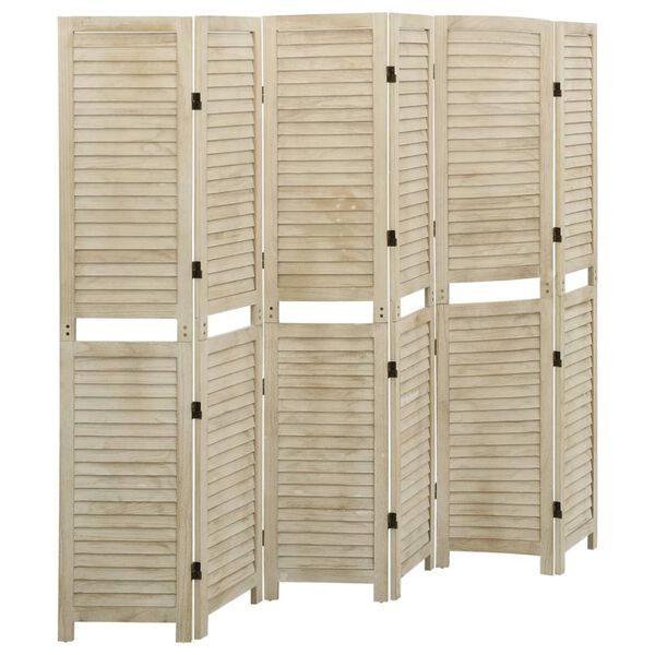 Biombo de 6 paneles de madera maciza de paulownia 210×165 cm 210 x 165 cm