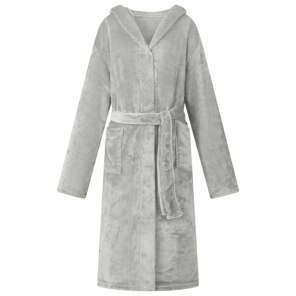Bata con Capucha Gris xxxl Franela Gris