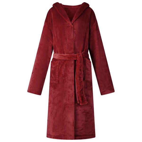 Bata con Capucha Rojo Burdeos xxxl Franela Rojo burdeos