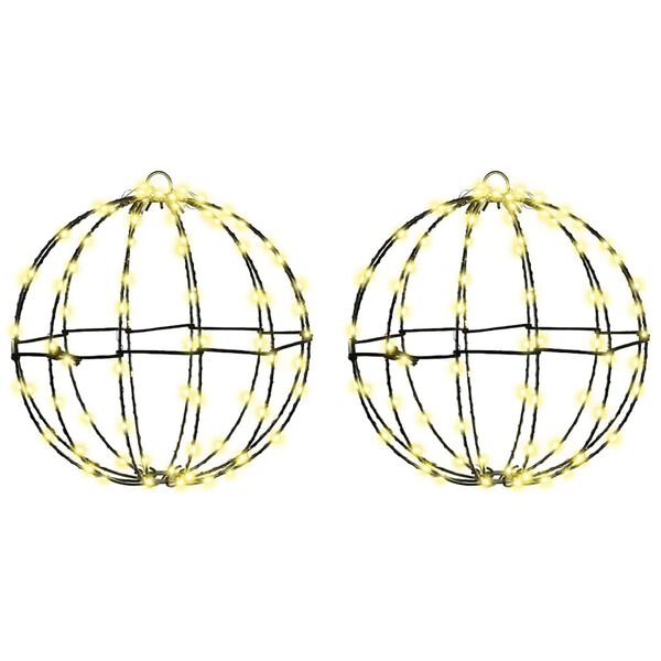 Bola con 192 LED 2 pcs cálido 30 x 30 x 32 cm Metal cálido 30 cm
