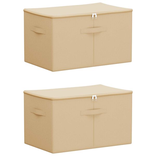 Caja de Almacenamiento 2 pcs Crema 55 x 35 x 32 cm Crema 55 x 35 x 32 cm