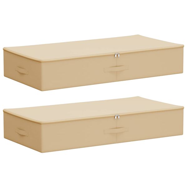 Caja de Almacenamiento 2 pcs Crema 100 x 50 x 18 cm Crema 100 x 50 x 18 cm