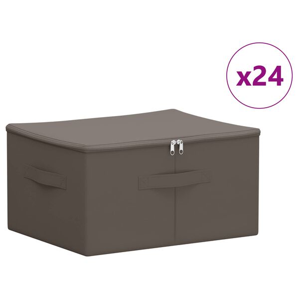Caja de Almacenamiento 24 pcs Gris 50 x 30 x 25 cm Gris 50 x 30 x 25 cm