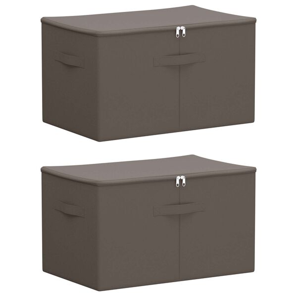 Caja de Almacenamiento 2 pcs Gris 55 x 35 x 32 cm Gris 55 x 35 x 32 cm