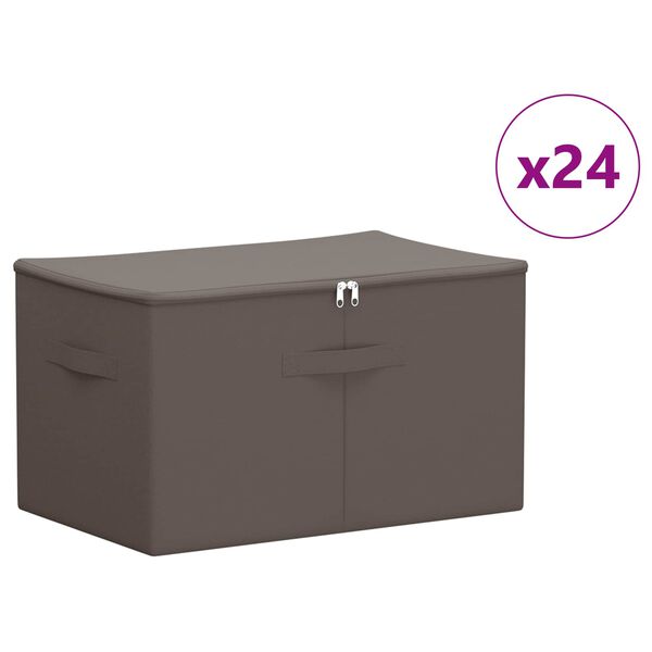Caja de Almacenamiento 24 pcs Gris 60 x 43 x 35 cm Gris 60 x 43 x 35 cm