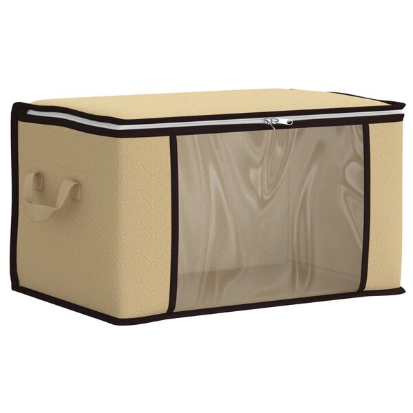 Caja de almacenamiento con ventana lateral transparente Crema Crema 60 x 43 x 35 cm