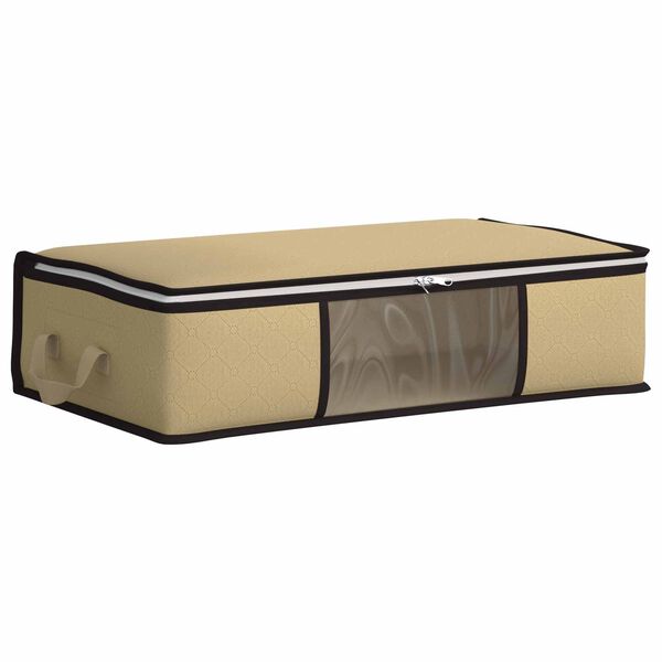Caja de almacenamiento con ventana lateral transparente Crema Crema 70 x 40 x 18 cm