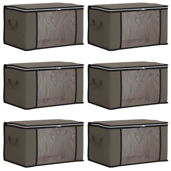 Caja de almacenamiento con ventana lateral transparente 6 pcs Gris 50 x 30 x 25 cm