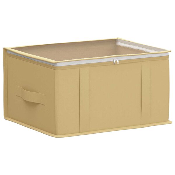 Caja de almacenamiento con ventana superior transparente 2 pcs Crema 50 x 30 x 25 cm