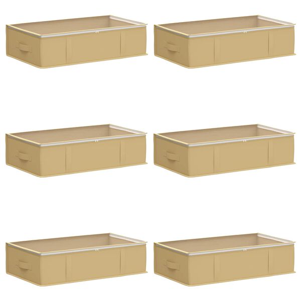 Caja de almacenamiento con ventana superior transparente 6 pcs Crema 70 x 40 x 18 cm