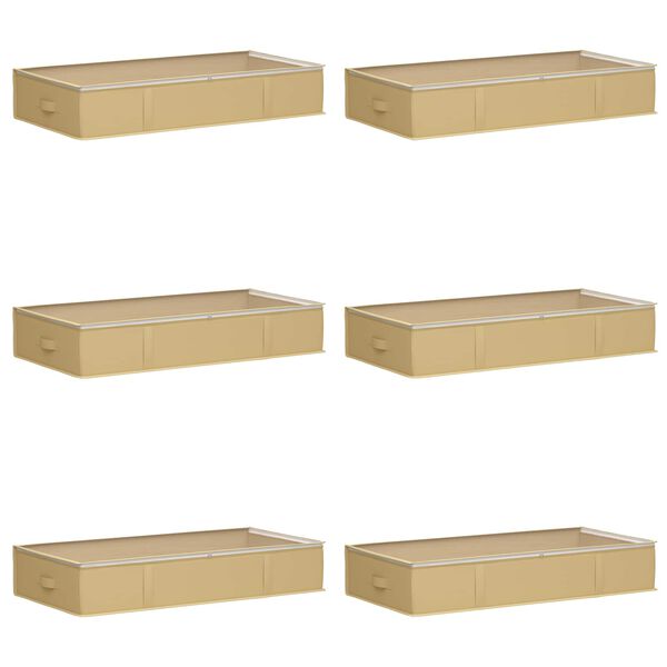 Caja de almacenamiento con ventana superior transparente 6 pcs Crema 100 x 50 x 18 cm