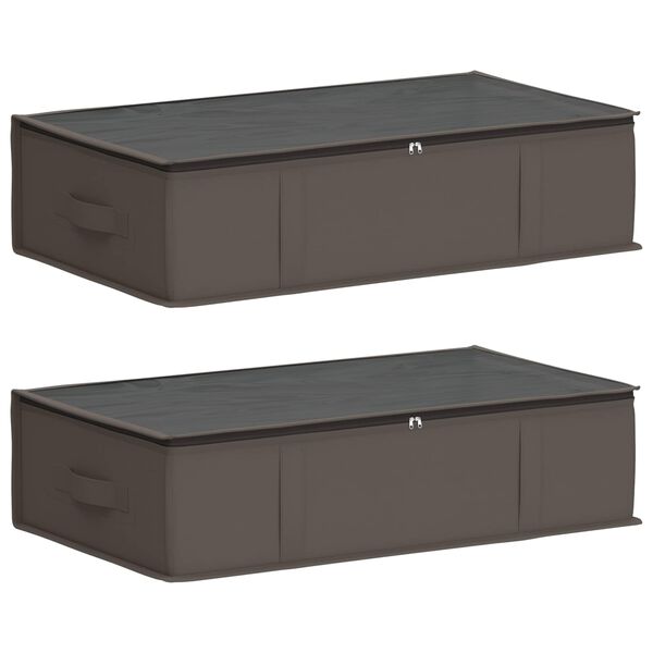 Caja de almacenamiento con ventana superior transparente 2 pcs Gris 70 x 40 x 18 cm