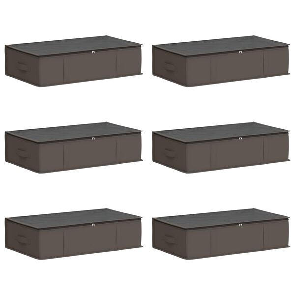 Caja de almacenamiento con ventana superior transparente 6 pcs Gris 70 x 40 x 18 cm