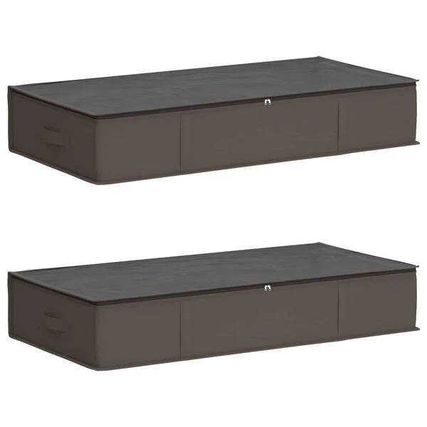 Caja de almacenamiento con ventana superior transparente 2 pcs Gris 90 x 48 x 15 cm