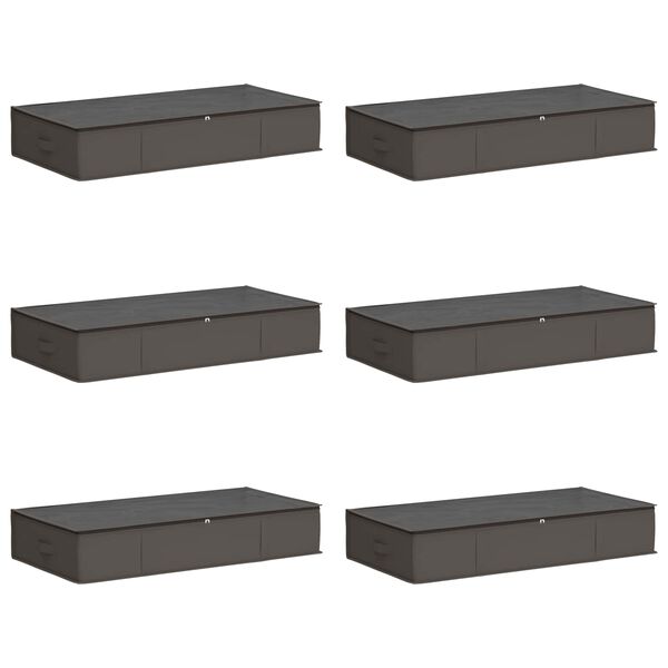 Caja de almacenamiento con ventana superior transparente 6 pcs Gris 90 x 48 x 15 cm