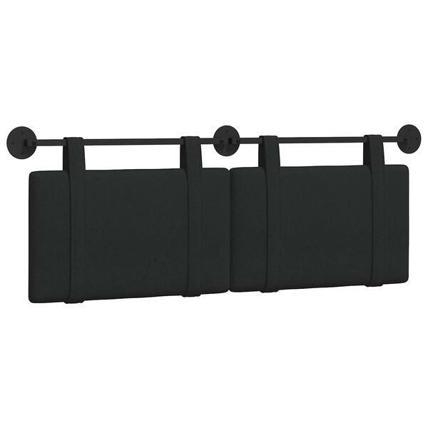 Cabecero colgante Negro Tela Negro 140 cm sin luz LED