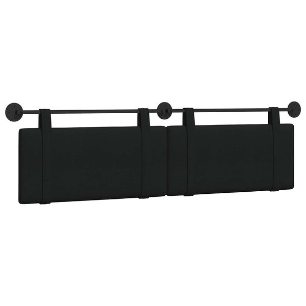 Cabecero colgante Negro Tela Negro 160 cm sin luz LED