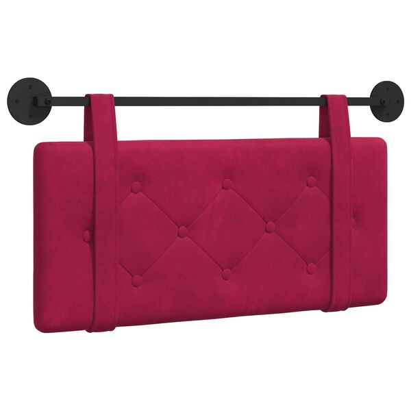 Cabecero colgante Rojo vino Terciopelo Rojo vino tinto 80 cm sin LED